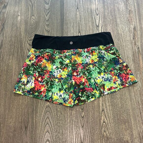 Athleta Womens Tropical Printed Brief Lined Running Shorts Multicolor Size XL - Picture 5 of 5